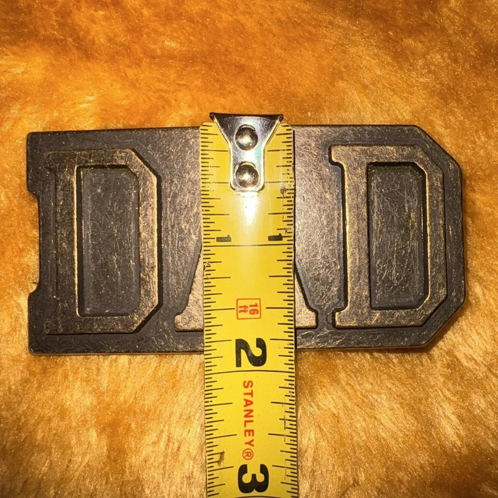 Vintage DAD‎ Belt Buckle 3x2 Metal Raised Letters Fits 1.5